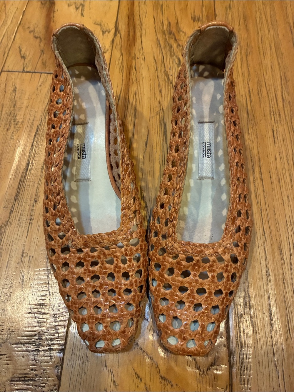 Miista Taissa Woven Brown Leather Heels 36